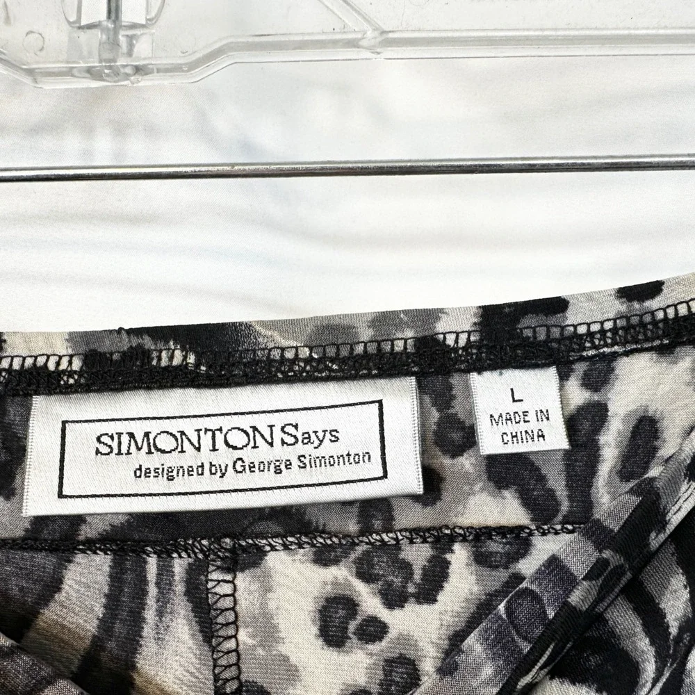 Simonton Says Large Midi Skirt Mixed Animal Black Whimsigoth Grunge 90s VTG 1367